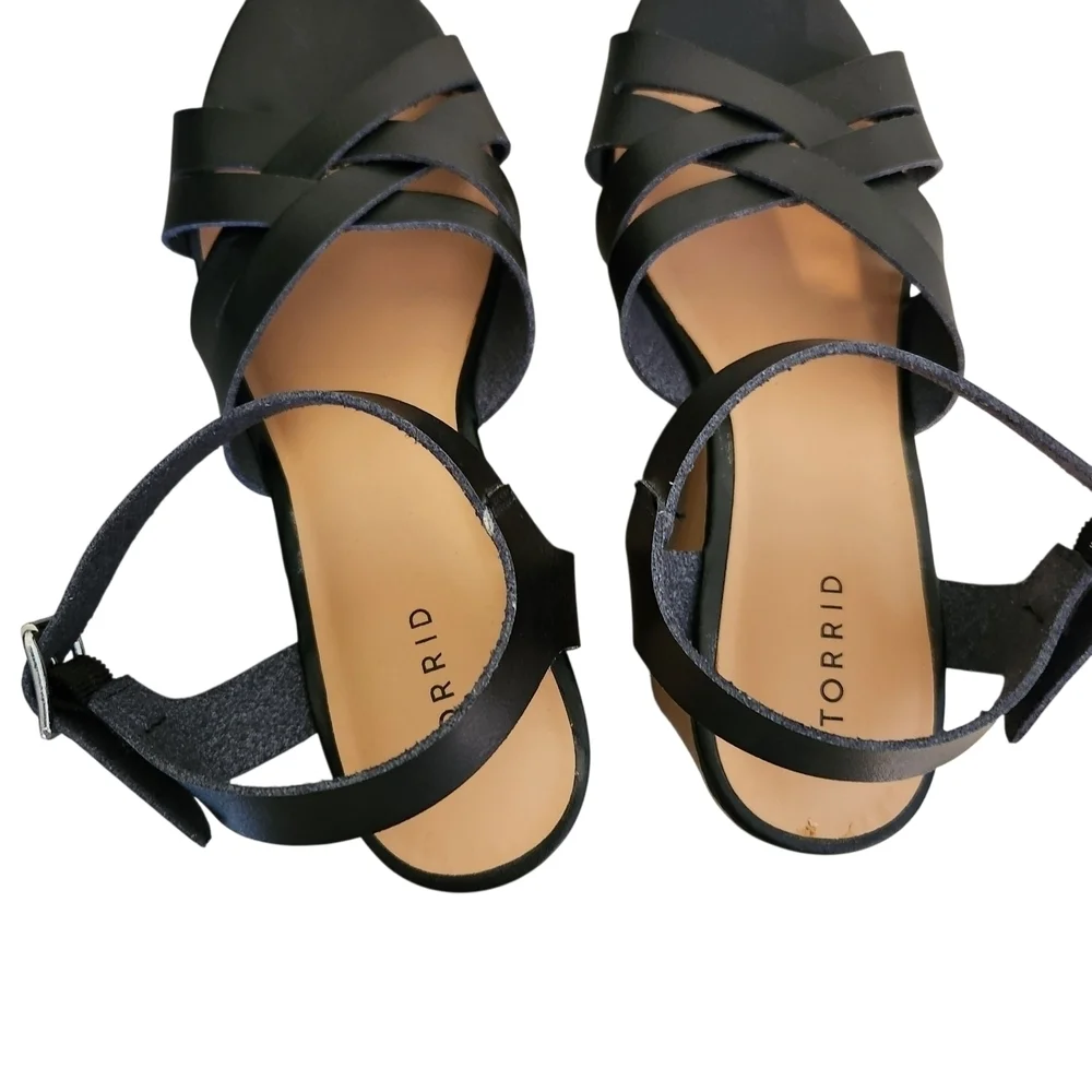Torrid Black Wedge Heels, Sz 9